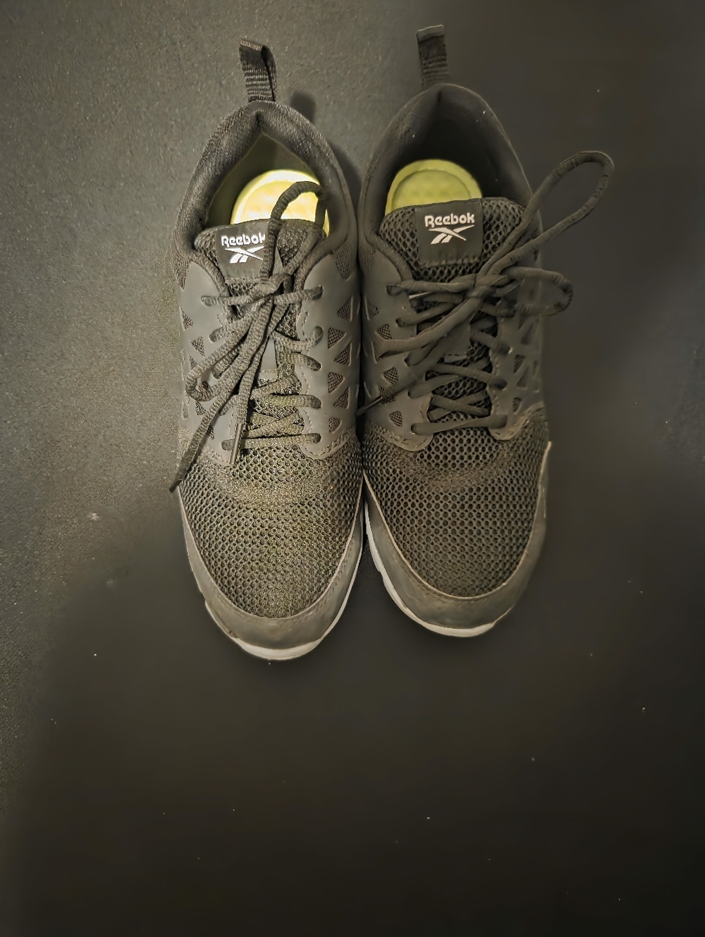 Reebok Men’s Black Athletic Trainers with Lime Insole Steel Toe